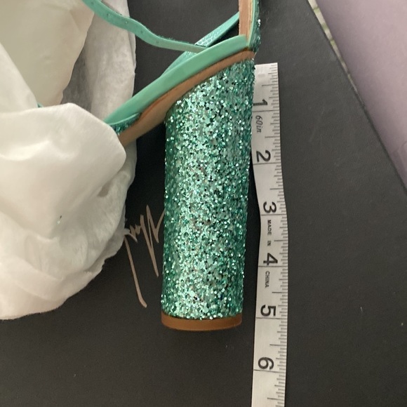 Giuseppe Zannoti Glitter Square Toe  Heels size 41 NIB - Picture 10 of 10